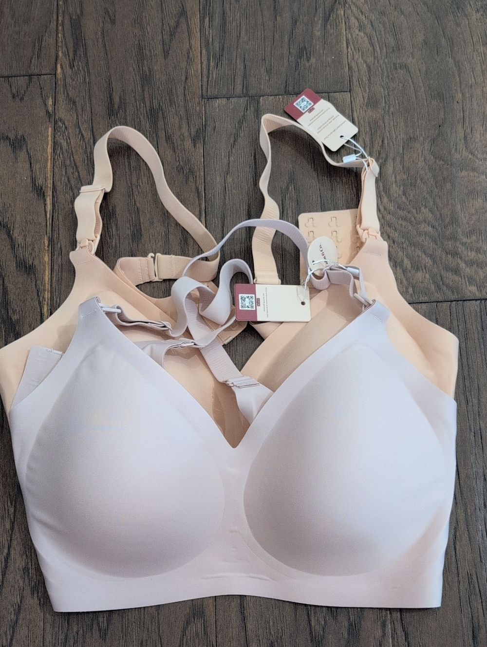 Calm & Co. Seamless Light Pink And Nude Wireless Maternity/Nursing Bra, 2 Pack